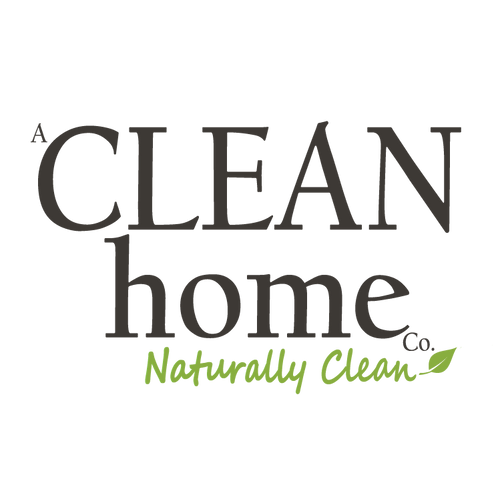 A Clean Home Company logo with the text 'A CLEAN home Naturally Clean' written in white and green font, with a small green leaf graphic.