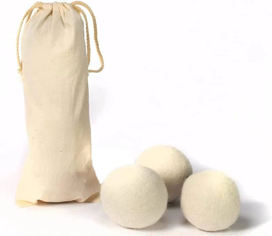Natural Wool Dryer Balls - 100% New Zealand Wool, 3-Pack